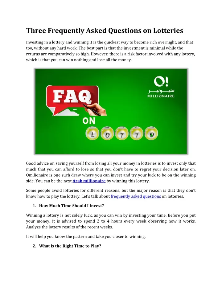 three frequently asked questions on lotteries