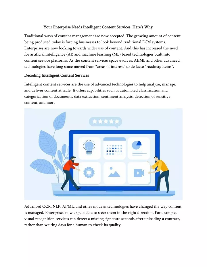 your enterprise needs intelligent content