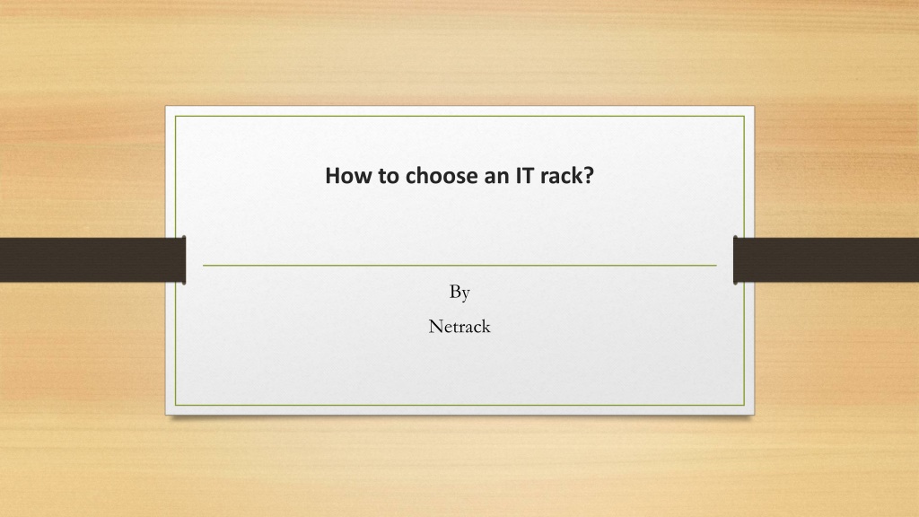 PPT - How to choose an IT rack PowerPoint Presentation, free download ...