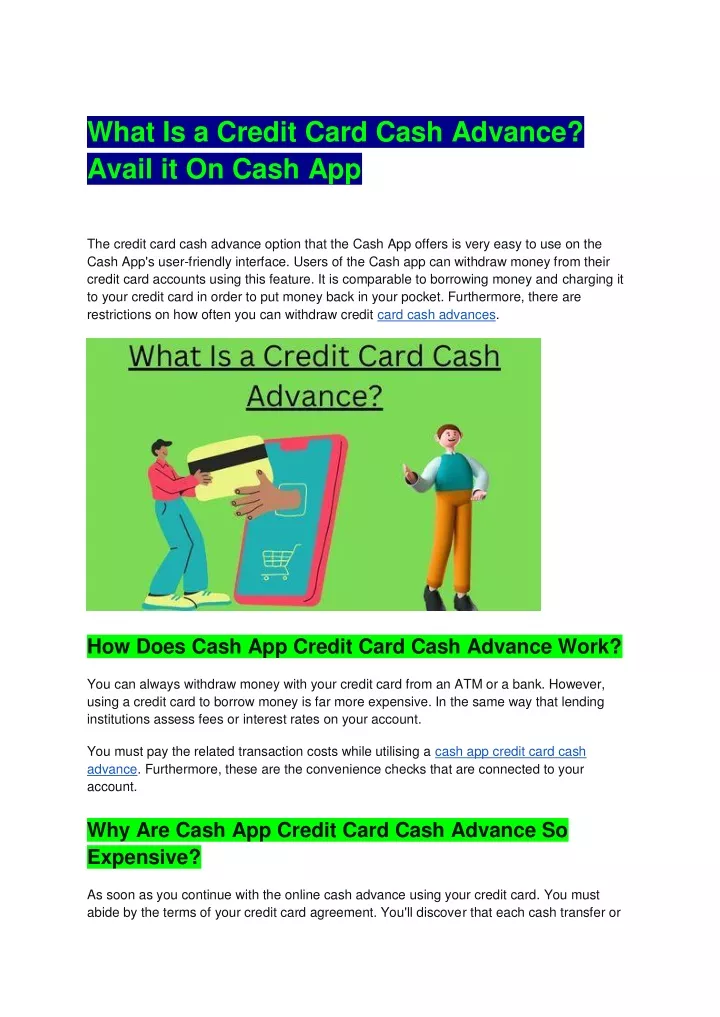 what is a credit card cash advance avail