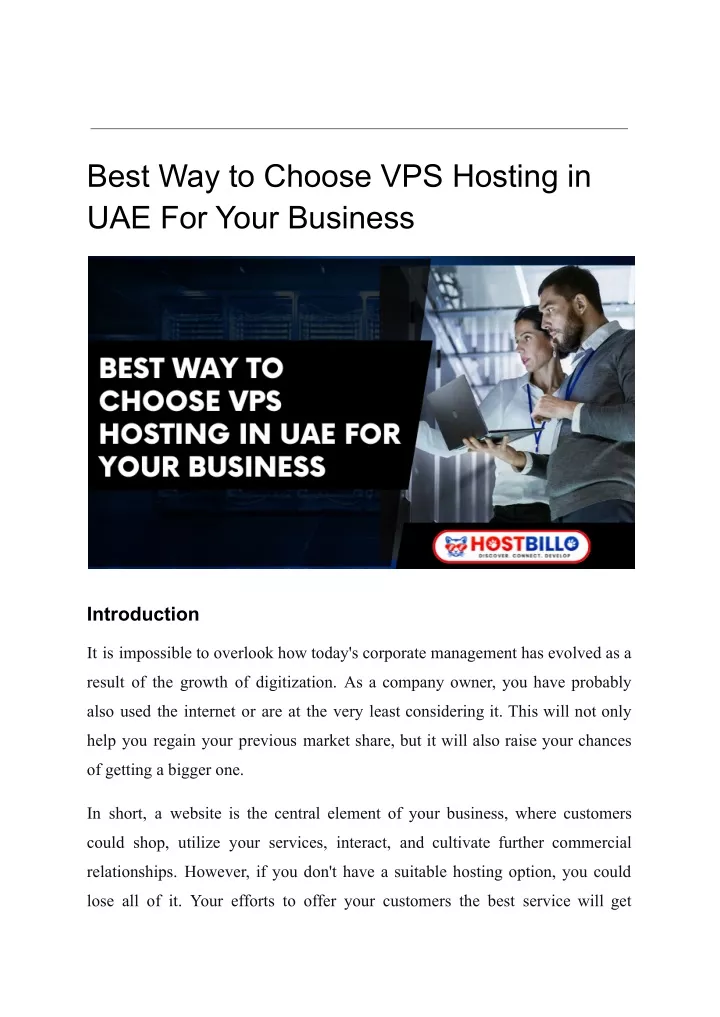 best way to choose vps hosting in uae for your