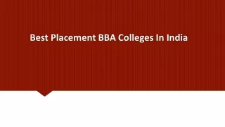 Best Placement BBA Colleges In India