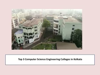 Top 3 Computer Science Engineering Colleges in Kolkata