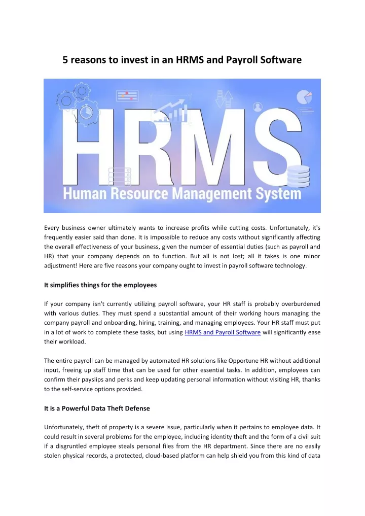 5 reasons to invest in an hrms and payroll