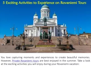 5 Exciting Activities to Experience on Rovaniemi Tours