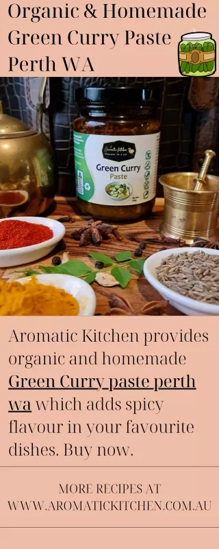 Organic & Homemade Green Curry Paste Perth WA