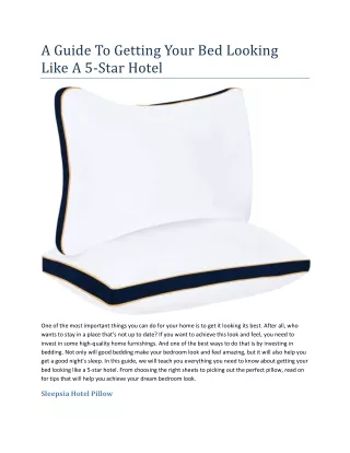 a guide to getting your bed looking like a 5 star