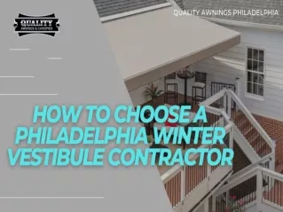 How to Choose a Philadelphia Winter Vestibule Contractor