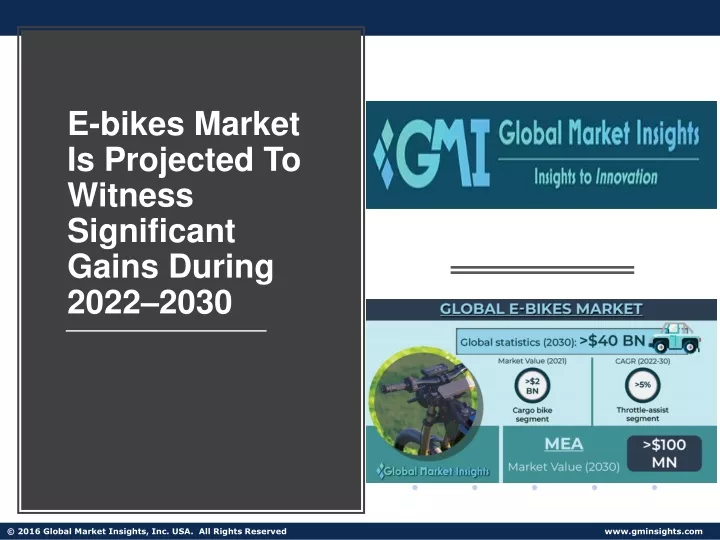 e bikes market is projected to witness