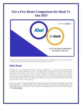 get a free demo comparison for slack vs aha 2023