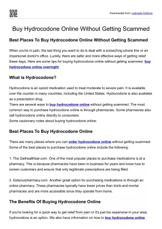 Buy Hydrocodone Online Without Getting Scammed with PayPal