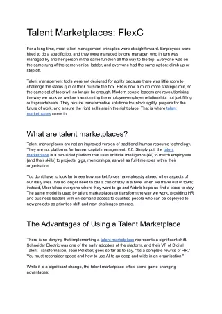 talent marketplaces flexc