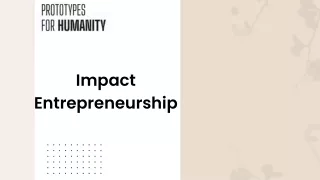 Impact Entrepreneurship