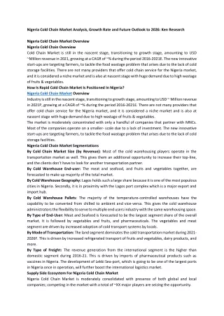 nigeria cold chain market analysis growth rate