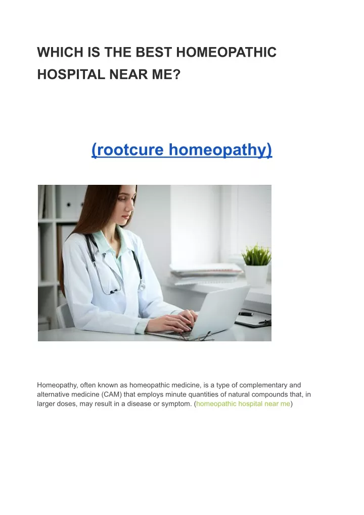 which is the best homeopathic hospital near me
