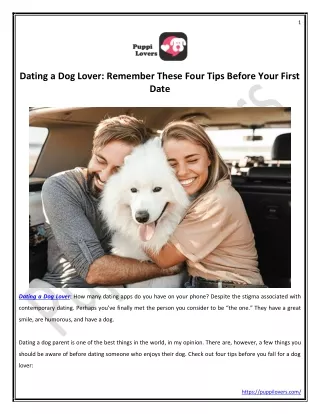Dating a Dog Lover Remember These Four Tips Before Your First Date