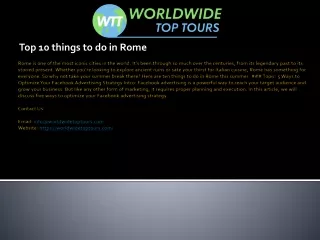 Top 10 things to do in Rome