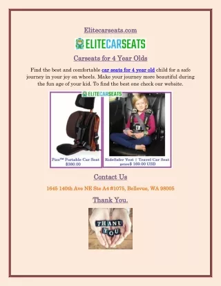 Car Seats for 4 Year Olds