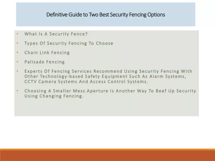 definitive guide to two best security fencing options