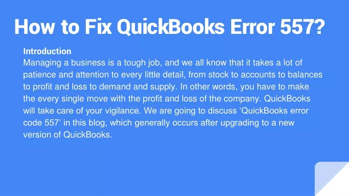 how to fix quickbooks error 557
