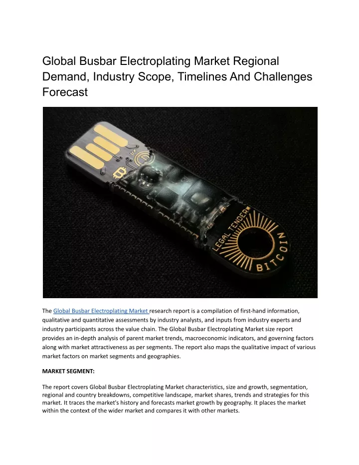 global busbar electroplating market regional