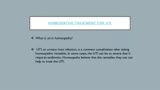 Homeopathic Treatment for Uti