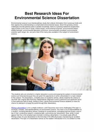 best research ideas for environmental science