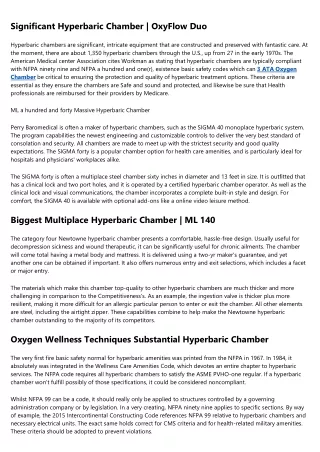 significant hyperbaric chamber oxyflow duo