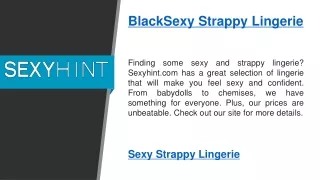 Sexy Strappy Lingerie   Sexyhint.com