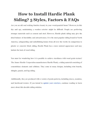 how to install hardie plank siding 5 styles