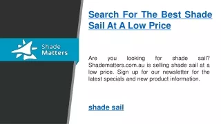 search for the best shade sail at a low price