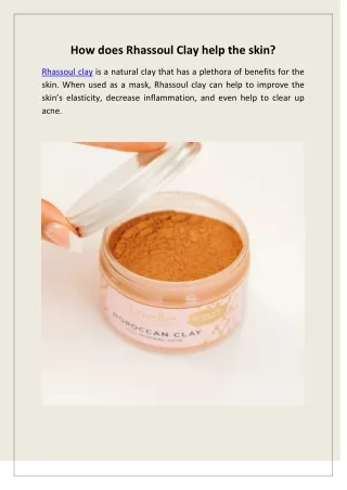 Best Moroccan Rhassoul Clay For Skin