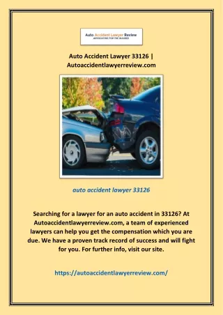 Auto Accident Lawyer 33126 | Autoaccidentlawyerreview.com