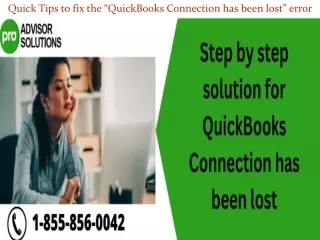 quick tips to fix the quickbooks connection has been lost error