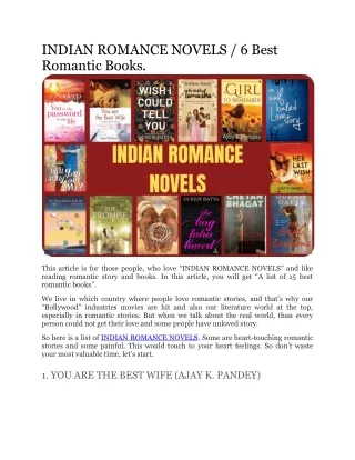 INDIAN ROMANCE NOVELS
