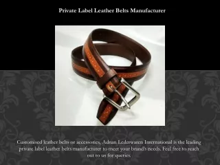 Belts manufacturer