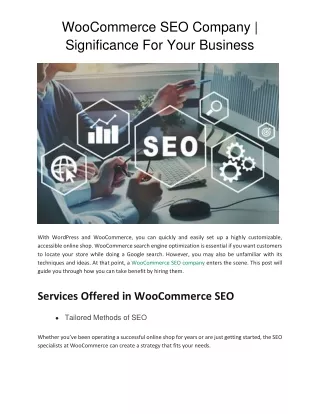 WooCommerce SEO Company _ Significance For Your Business