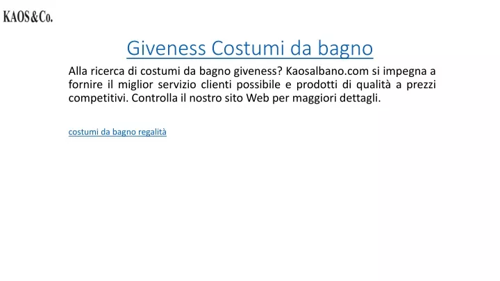 giveness costumi da bagno