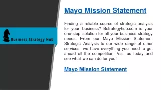 mayo mission statement
