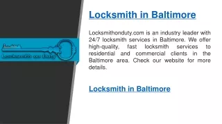 locksmith in baltimore