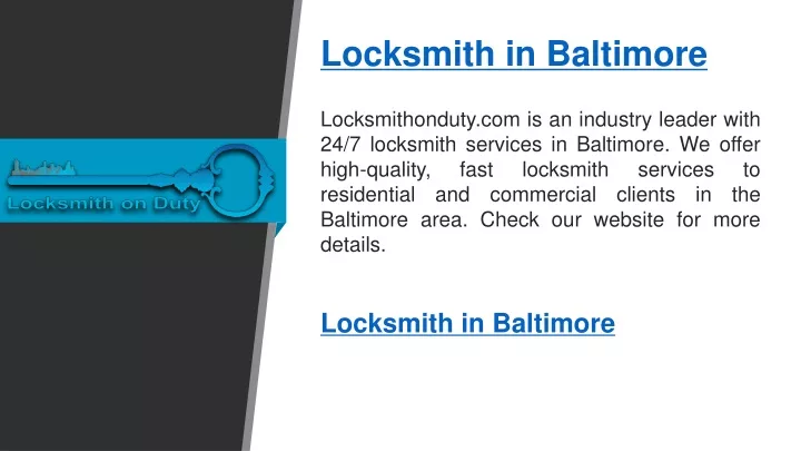 locksmith in baltimore