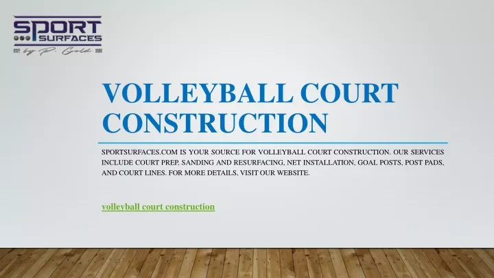 volleyball court construction