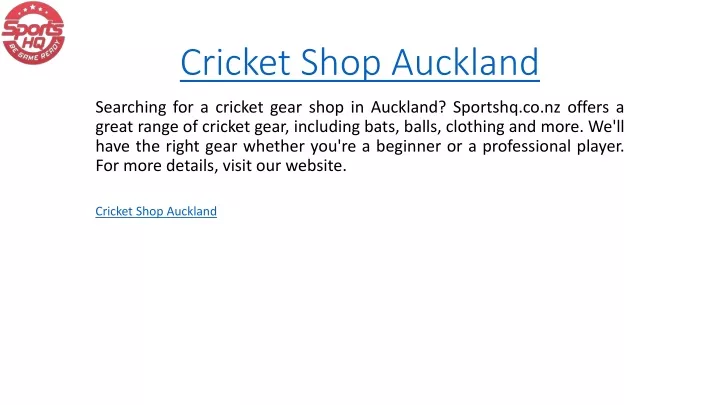 cricket shop auckland