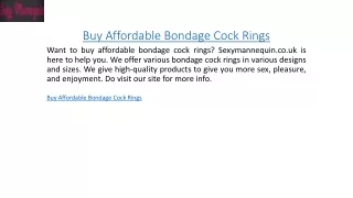 Buy Affordable Bondage Cock Rings Sexymannequin.co.uk