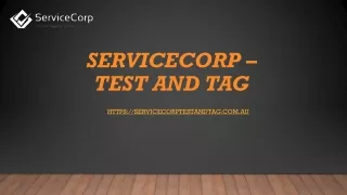 servicecorp test and tag