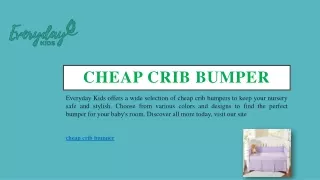 cheap crib bumper