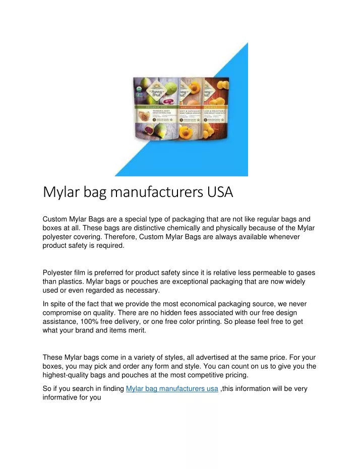 PPT - Mylar bag manufacturers USA PowerPoint Presentation, free