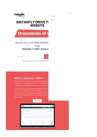 Babylon Traffic: Instantly generate thousands of visits to your website