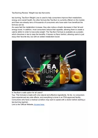 Tea Burning Review_ Weight loss tea that works