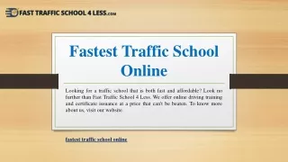 fastest traffic school online